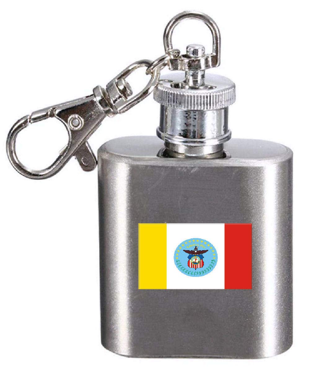 Flasque porte-clés gravée pour vos road trips et soirées Columbus City USA