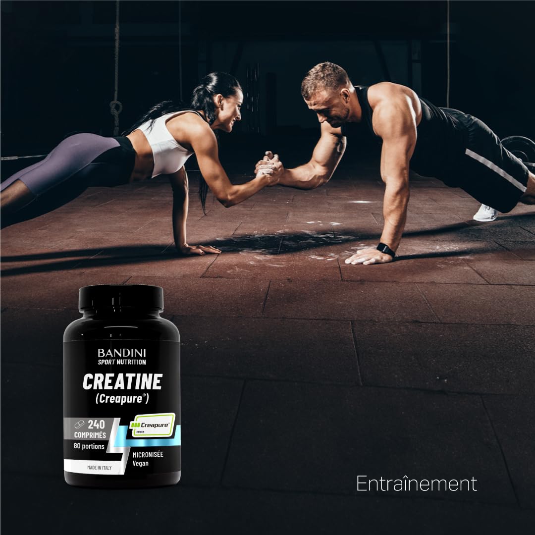 Bandini® Creatine CREAPURE® Monohydrate 240 Comprimés 3000mg par dose - | Entraînement, Sport, Gymnastique et de Pré-Entraînement - Monohydrate de Créatine pour l'ATP et la Récupération - 100% Vegan