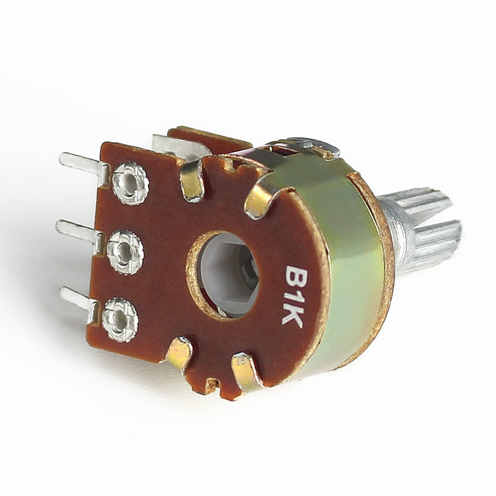 YIWANSON 10Pcs 250K Ohm WH148 Potentiometers 15MM Shaft 6Pins Single Turn B250K Variable Resistors Volume Control Rotary Carbon Film Linear Taper B Type Electronics Kit with Nuts, Washers