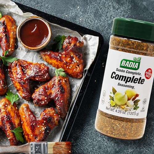 Image of Badia Complete Seasoning Salt-Free, 4.25 oz - All-Purpose Spice Blend of Garlic, Onion, Pepper, Herbs & Spices - Savory Signature Blend (with No Salt)