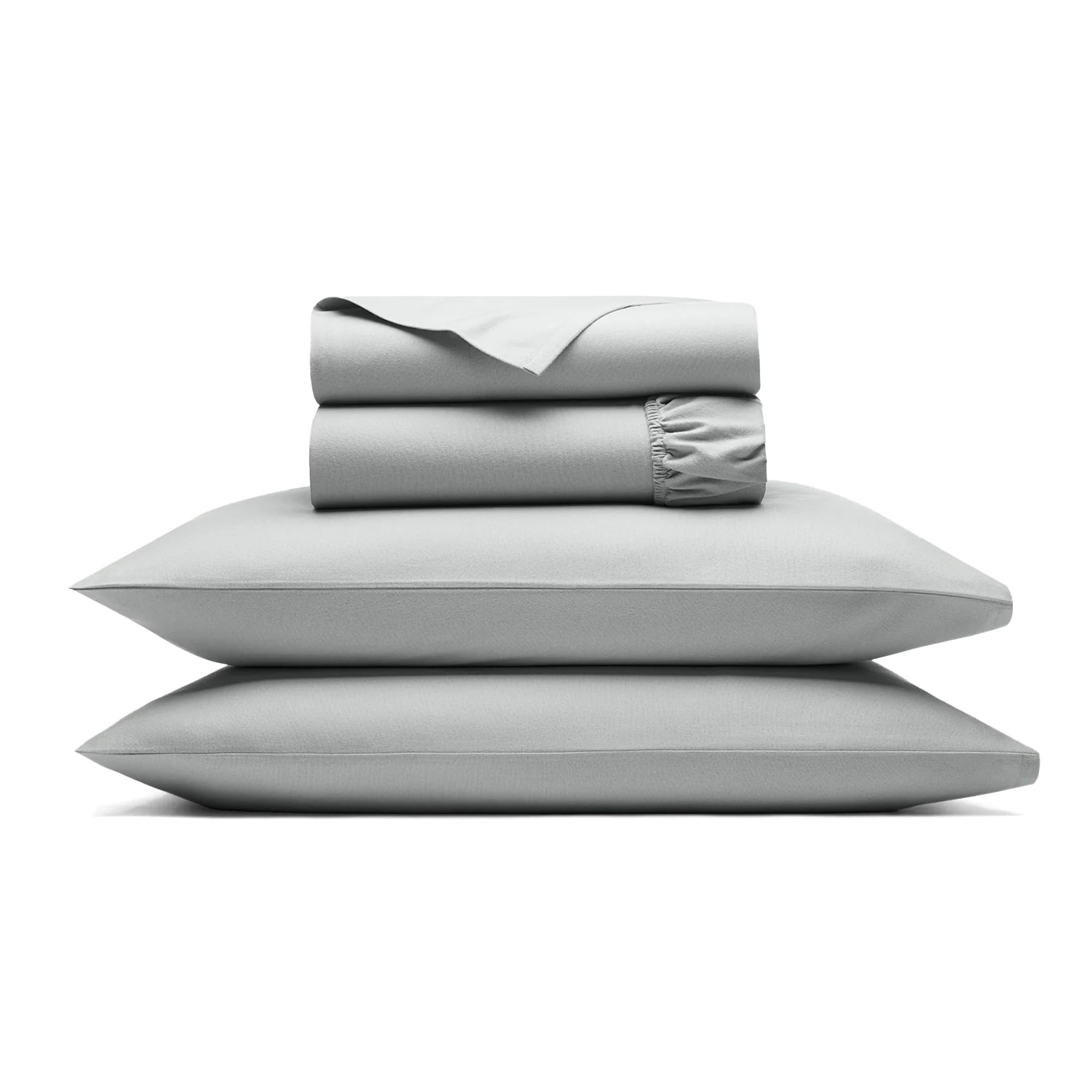 BOLL & BRANCH Flannel Sheet Set - King, Shore - Luxury 100% Organic Cotton - Includes 1 Flat, 1 Fitted, 2 King Pillowcases - Velvety Soft, Warm &