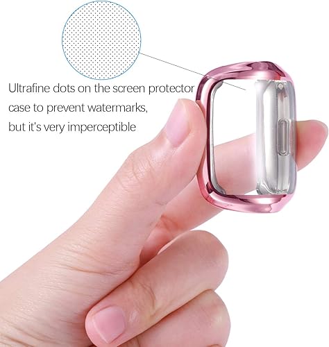 Vista 21 de Wepro Funda protectora de pantalla compatible con reloj inteligente Fitbit Versa 2, paquete de 3 fundas de TPU suave compatibles con reloj Fitbit