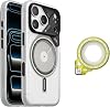 Aulumu A17 funda térmica magnética para iPhone 17 Pro Max + agarre magnético anillo G09 Ghost Infinite 360°, incluye (A17) blanco translúcido + (G09) amarillo brillante 1