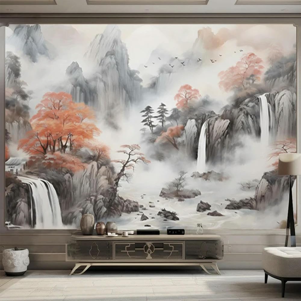 Cascade automne érables mural pour agrandir une pièce sombre et sans relief