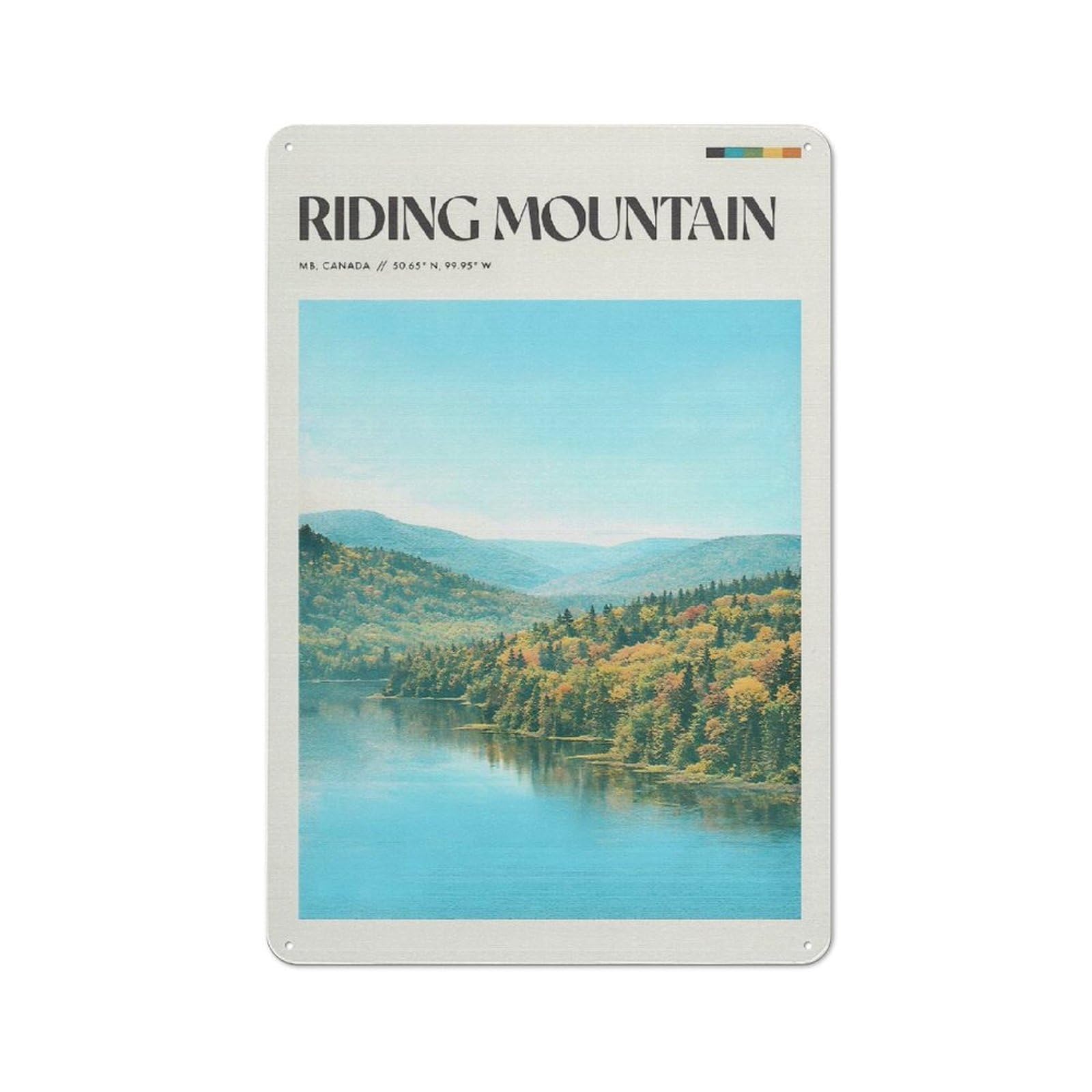 Junmoney Style-4 Smart Riding Mountain National Park Office Metal Sign 30X20cm, Creative Space Decor For Home Office, Reading Corner Or Bedroom