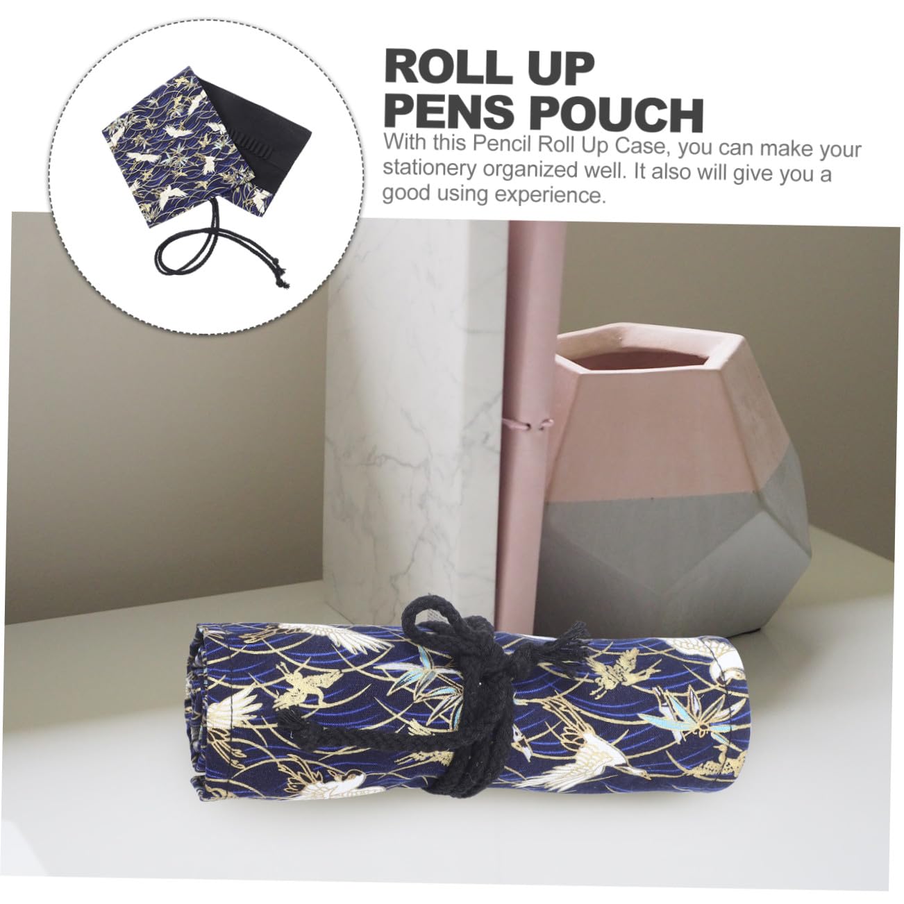 Gadpiparty 5 Pezzi Organizer per Penne Antistrappo Astuccio Arrotolabile Decorativo per Capacità Design per Scuola