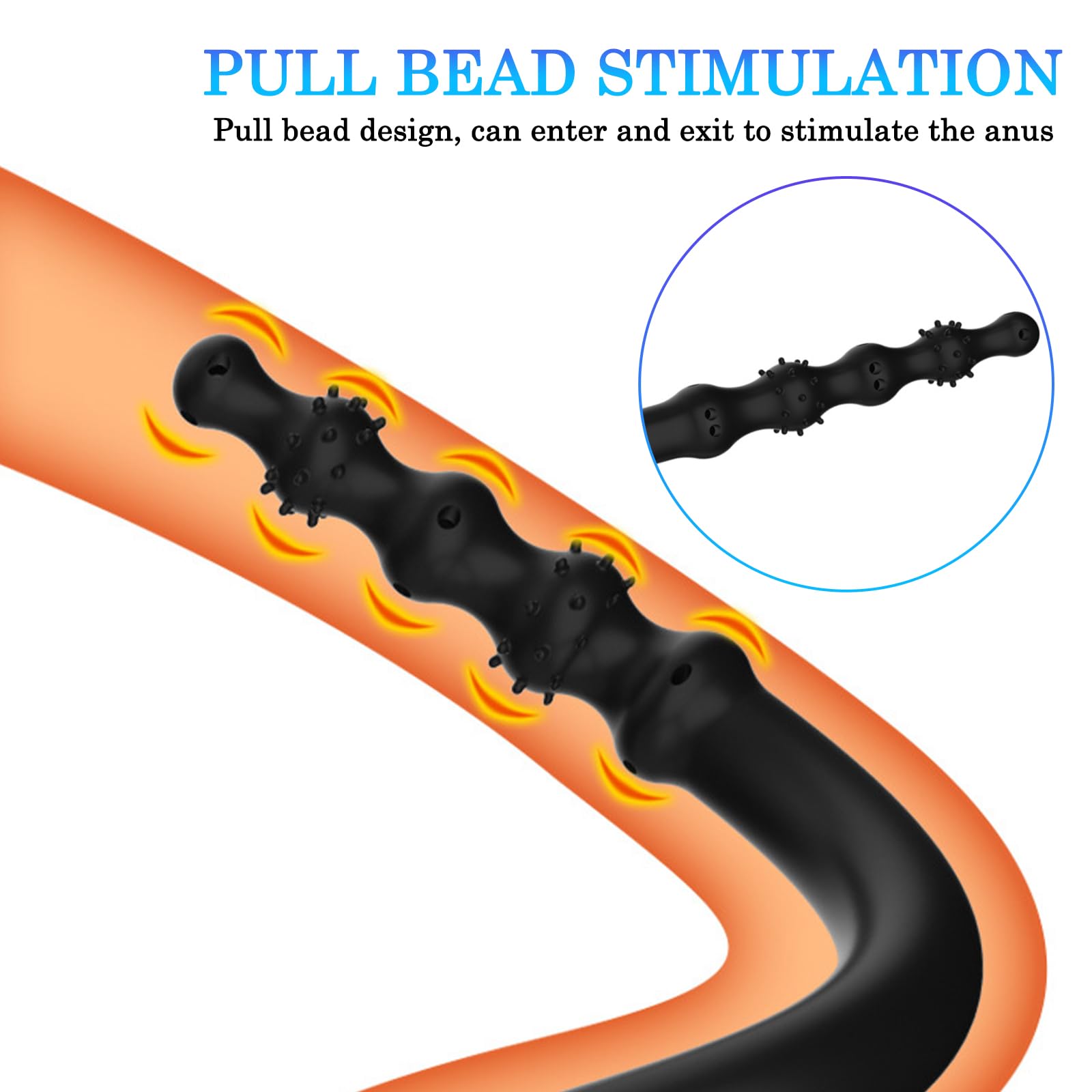 BDSMJOY Doccia clistere anale Cleaner in silicone, Tubo flessibile per clistere con Particelle di massaggio, Plug Anale Butt Plug Sexytoysys Donne Uomo (L)