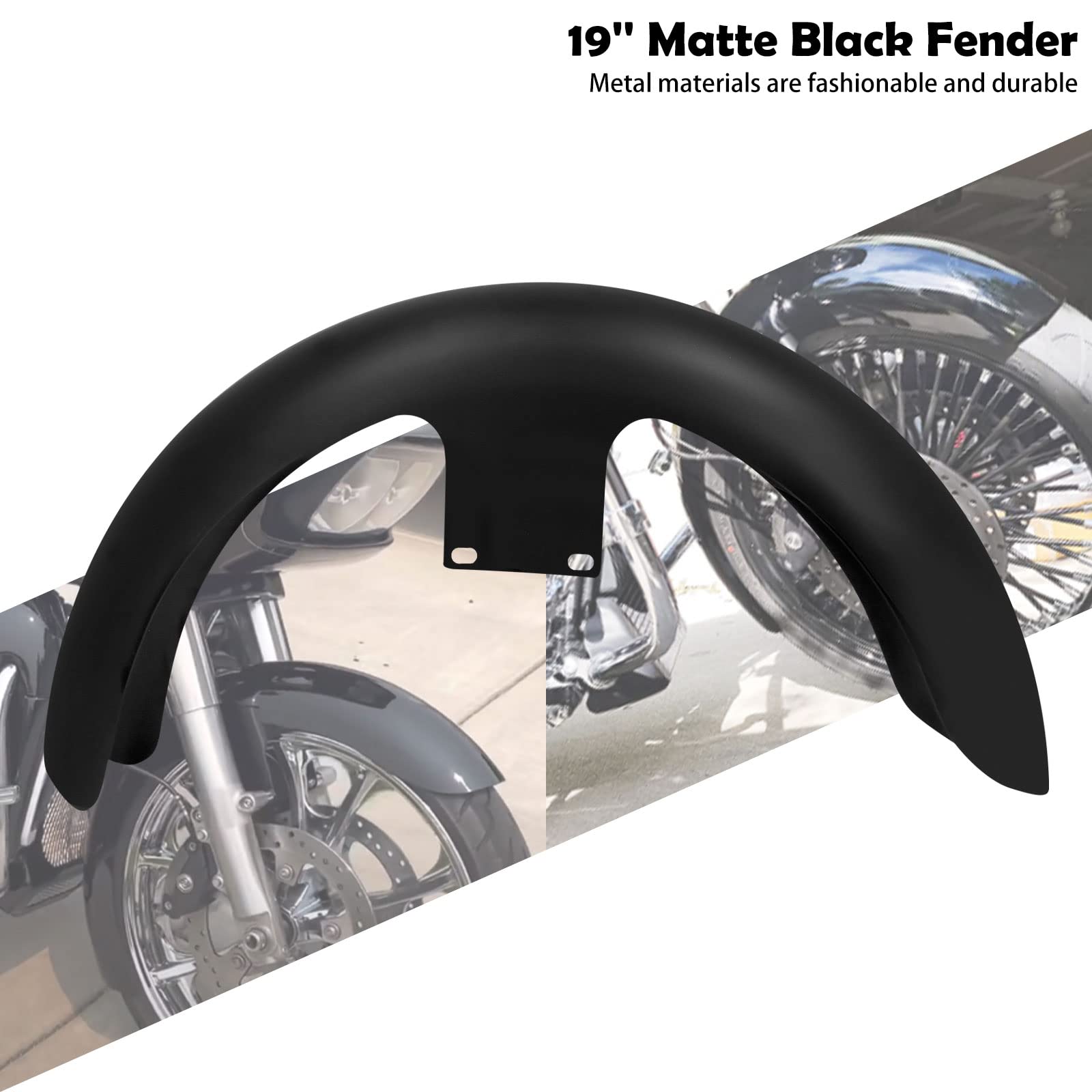 YHMTIVTU Motorcycle 19 inches Mudguard Front Fender Touring Bagger Parts Fit for Harley Touring Road King Road Glide Electra Glide Street Glide Matte Black