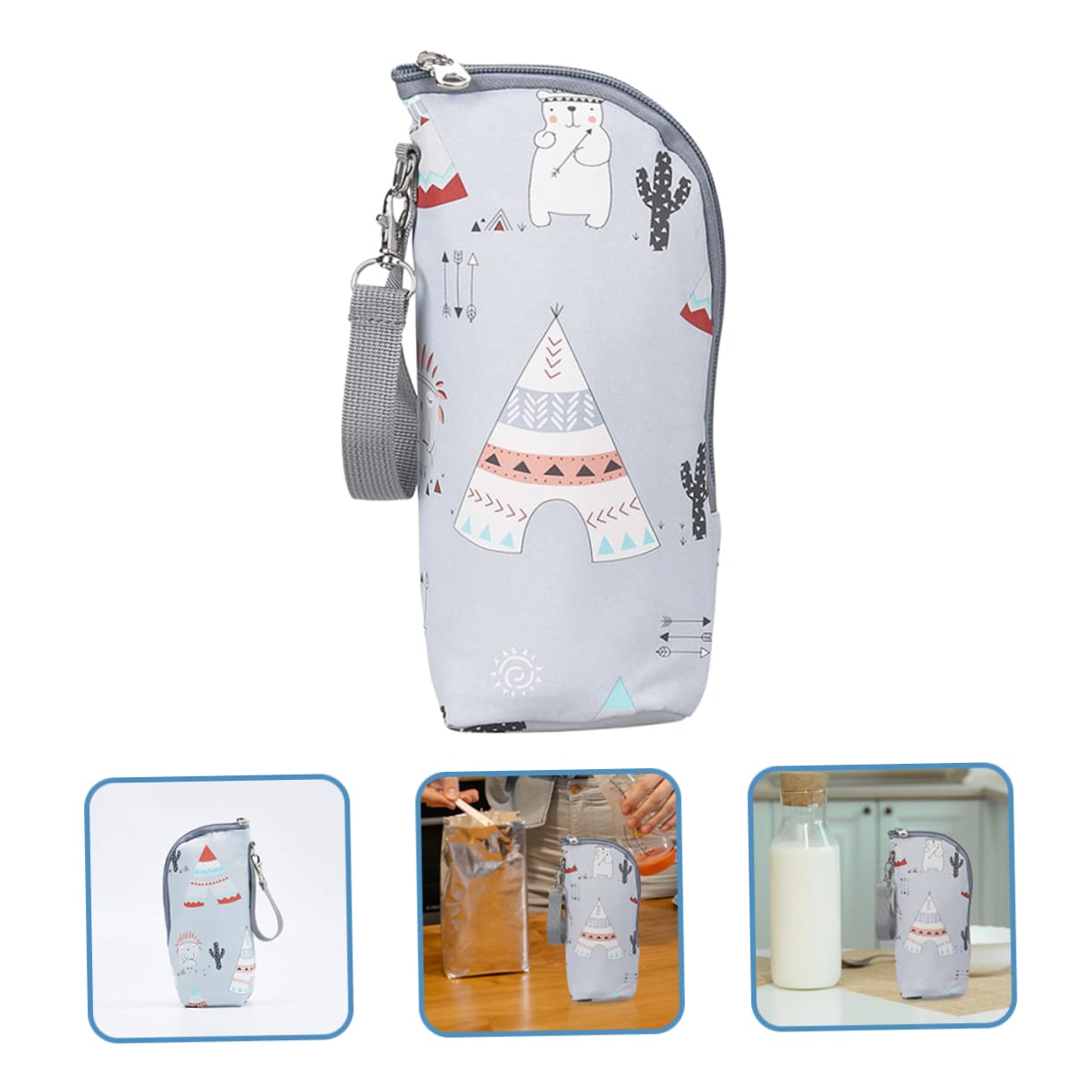 ifundom 4 Pz Pratica Borsa Portabottiglie Portabiberon Da Viaggio Conservazione Delle Bottiglie Di Latte Biberon Borsa Termica Seno Panno Oxford Isolamento Viaggiare Tappo Di Bottiglia