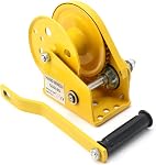 QWORK Hand Winch, 2 Pack 1200lbs Heavy Duty Manual Crank Winch, Marine Two-Way self-Locking Gear Winch Handle Crank Towing Winch for ATV Boat Trailer Truck