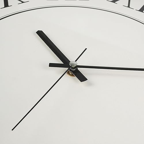 Miniatura 42 de Reloj de pared de metal de 20 pulgadas, redondo, silencioso, moderno, analógico, grande, funciona con pilas, reloj de pared para sala de estar, Negro