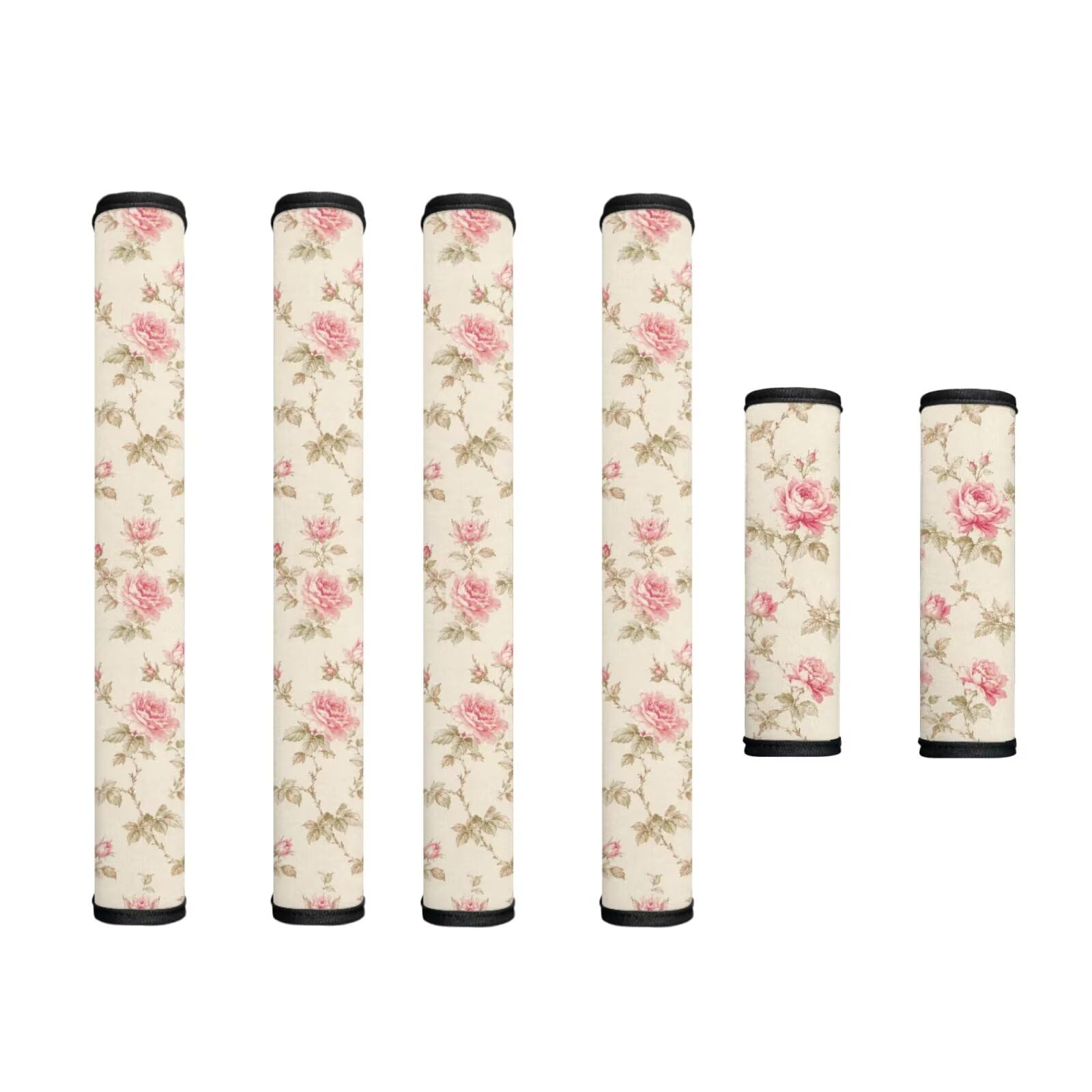 Refrigerator Door Handle Covers Set of 6 Kitchen Electrical Appliances Handle Protector Anti-Slip Fridge Microwave Oven Decor Home Accessories, Rose Beige Pink