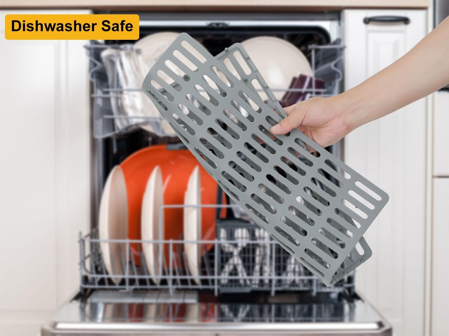 Sink Protector Mat, Kitchen Sink Protector, Silicone Mat, Dishwasher Safe, No Odor, Elevated Feet, 16.34” x 12.8”