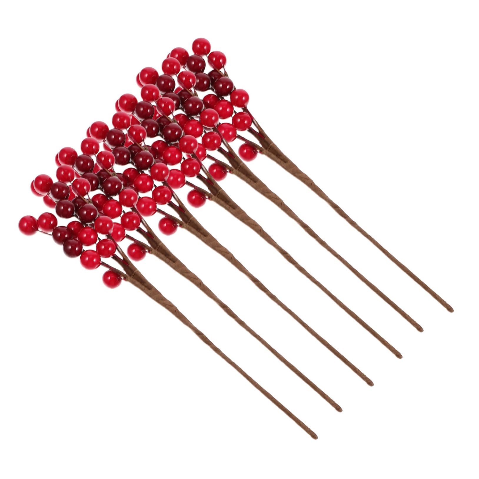 Ciieeo 40 Piezas Tallo de Rojas Artificiales Baya de Acebo de Navidad Rama de Baya Decorativa Manualidades navideñas Christmas Tree decoración Ramas de Rojas Artificiales PVC