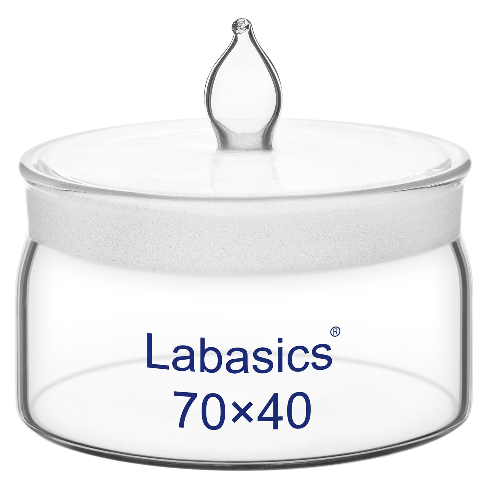 Labasics Bottiglia di Pesata in Vetro Borosilicato, Diametro 70 mm, Altezza 40 mm, con Tappo in Vetro Smerigliato, Bocca Ampia per Laboratorio