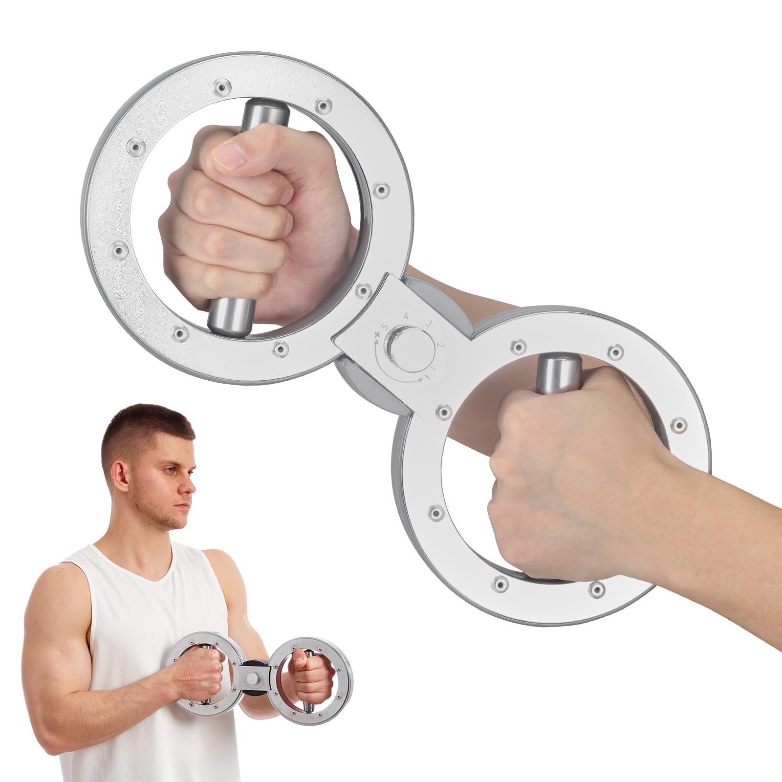 Burn Rotator Machine,12 Pounds Arm Workout Equipment,Forearm Strengthener with 360° Rotatable,Multifunctional Strength Training Equipment with Resistance Adjustable for Home and Gym Workouts