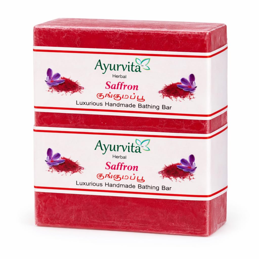 Herbal Handmade Luxurious Bath Soap Saffron (Kesar), Pack of 3, Brightening and Glowing Skin, Each Soap 125gm-picture-13