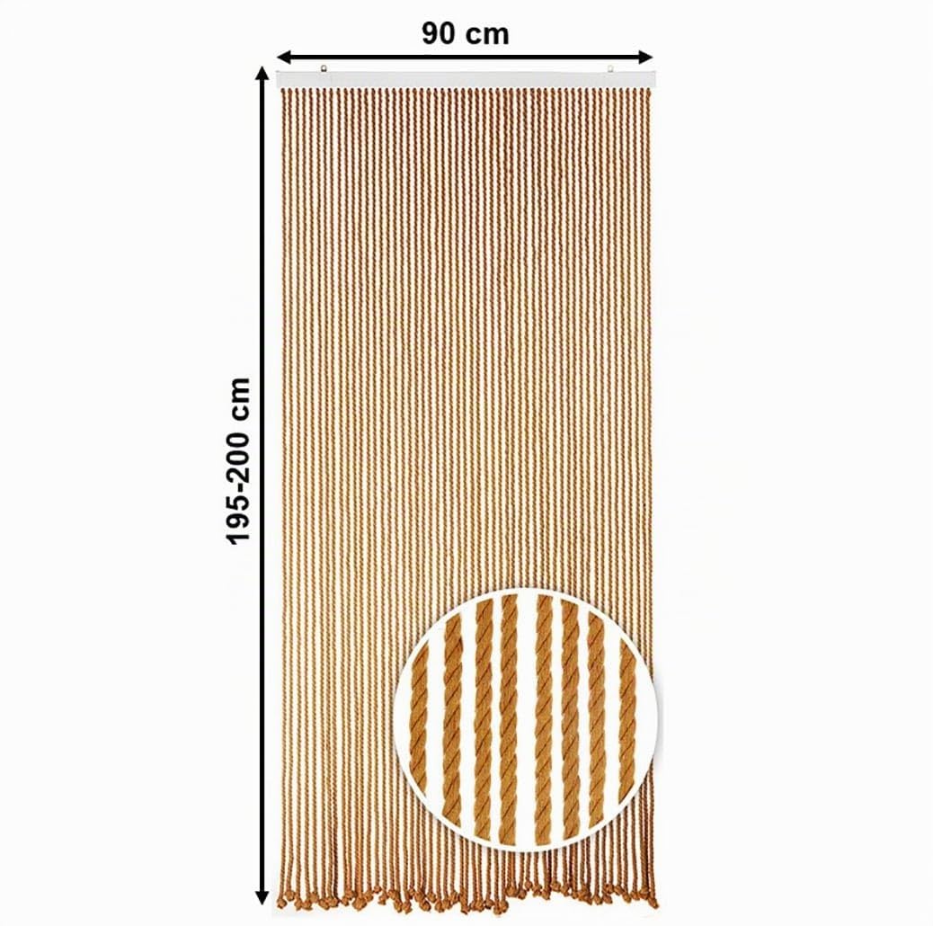 Kobolo Seilvorhang Light Brown 54 Stränge 90x195/200 cm braun