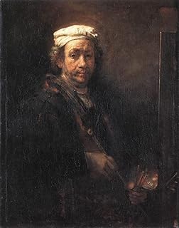 ARTTLBBS Famous Painting Wall Art Posters Picture Wall Decor Portrait of the Artist at His Easel Rembrandt Classic Print Art for Home Decor 60x90cm