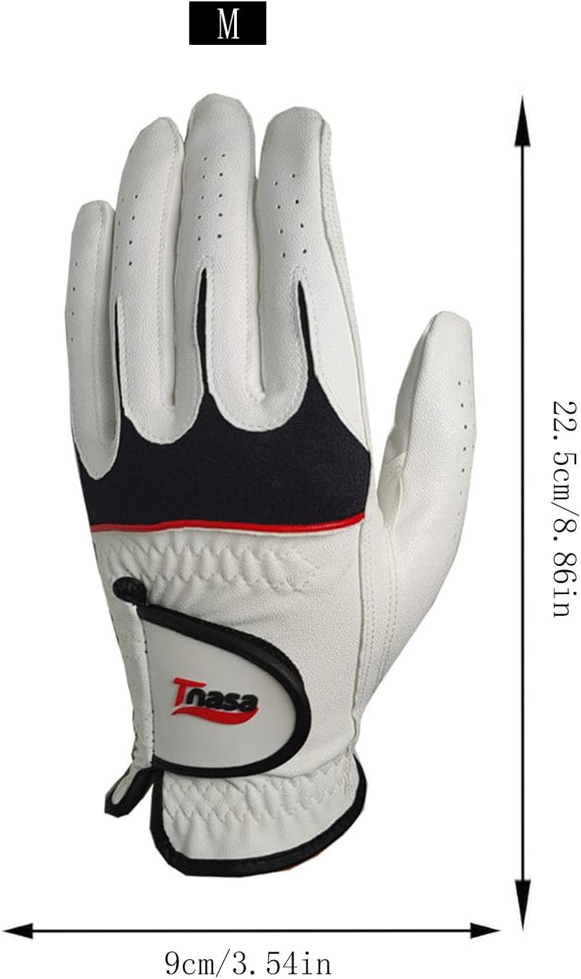 3 Pack Golf Gloves Men Right Handed Golfer | Premium Leather - Super Soft Feel - Worn on Left Hand Men's Golf Glove - Image 3