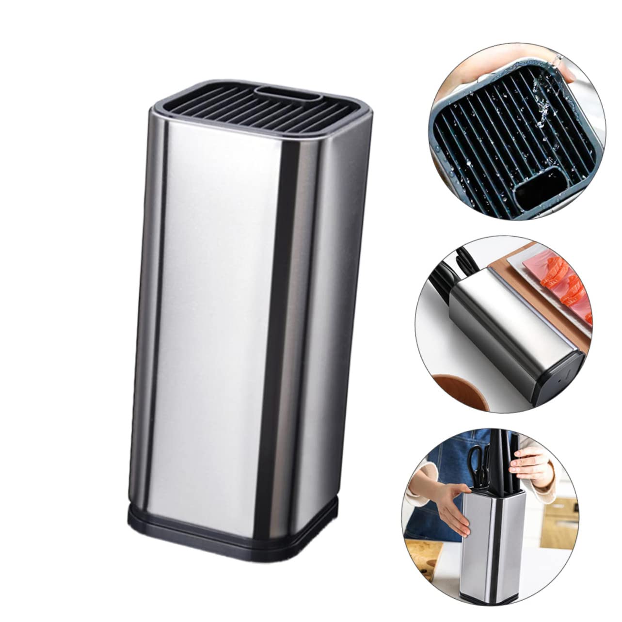 BRIGHTFUFU 1pc Stainless Steel Knives Holder Kitchen Cutter Storage Rack for Efficient Knife Organization Easy to Clean Compact Design for Students and Homeowners