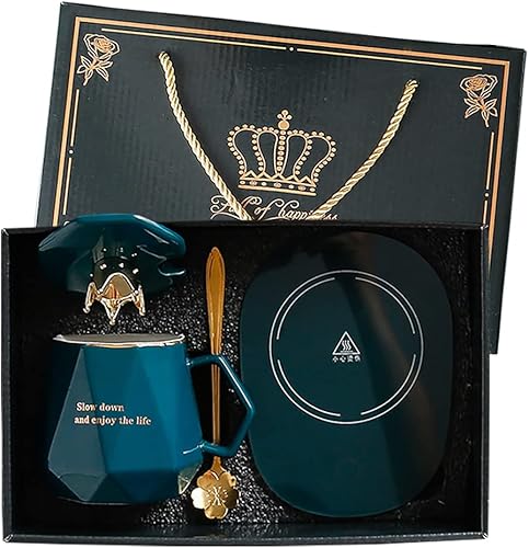 Calentador de café para escritorio con juego de tazas Calentador de té calentador de bebidas eléctrico calentador de bebidas para cacao té leche