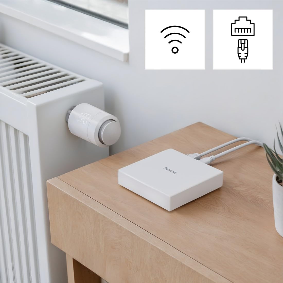Hama Smart Hub Gateway WiFi Connected (Matter, Zigbee, Thread, Compatible with Alexa Voice Control - Image 3