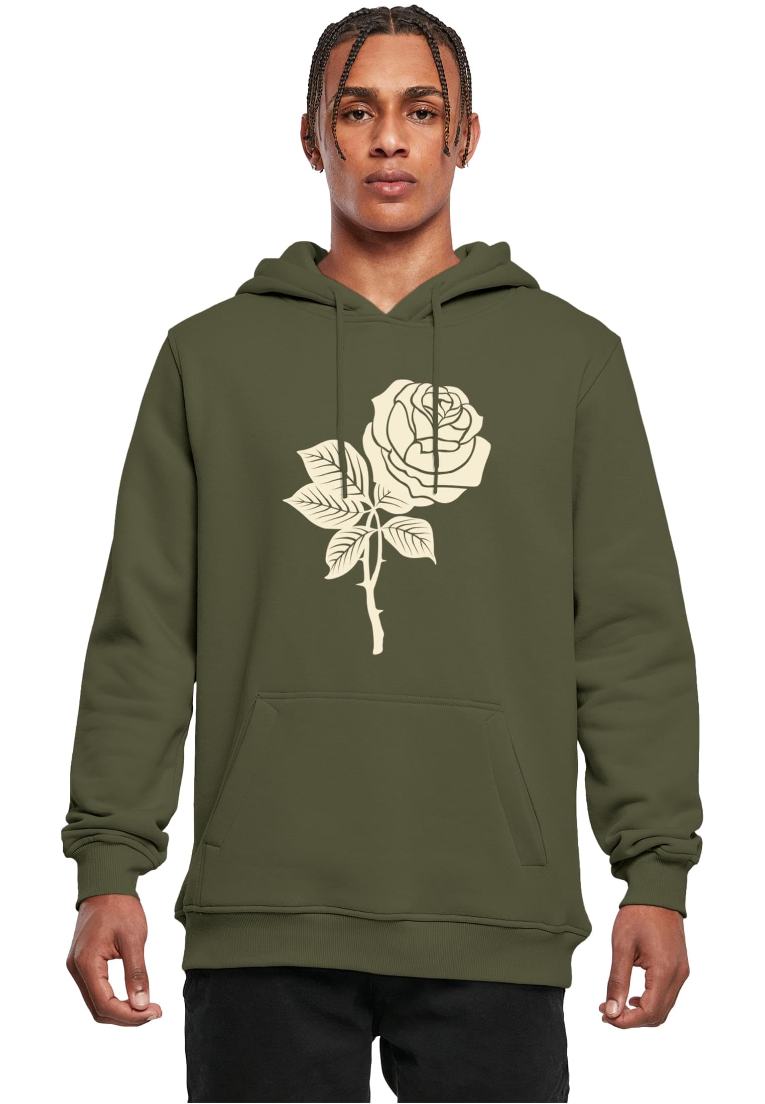 Mister Tee Men's Wasted Youth Hoody Hooded Sweatshirt, OLIVE,