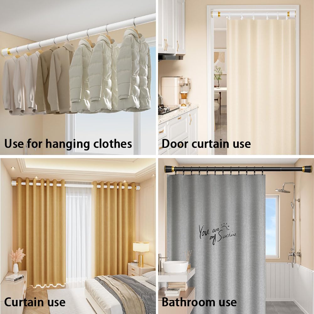 Verstellbare Gardinenstange ohne Bohren, Teleskopstange für Kleidung und Duschvorhang, ausziehbare Gardinenstange für Schlafzimmer und Wohnzimmer, Fenster, Lila, 40–50 cm