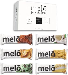 melō protein bars (12 count, Variety Pack)- high protein, low sugar, fluffy marshmallow-like center, gluten free snack with no artificial sweeteners