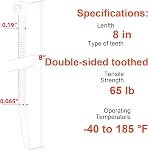 8 Inch Zip Ties Double Sided Toothed (Bulk 1000 Pack Black),65lbs Tensile Strength Heavy Duty Cable Wire Ties with Self-Locking Adjustable Nylon Tie Wraps for Indoor Outdoor (Patented Design)