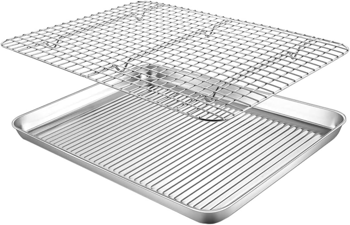 Stainless Steel Baking Pan Set Wire Rack Camping Tray Multi-function Kitchen Supply