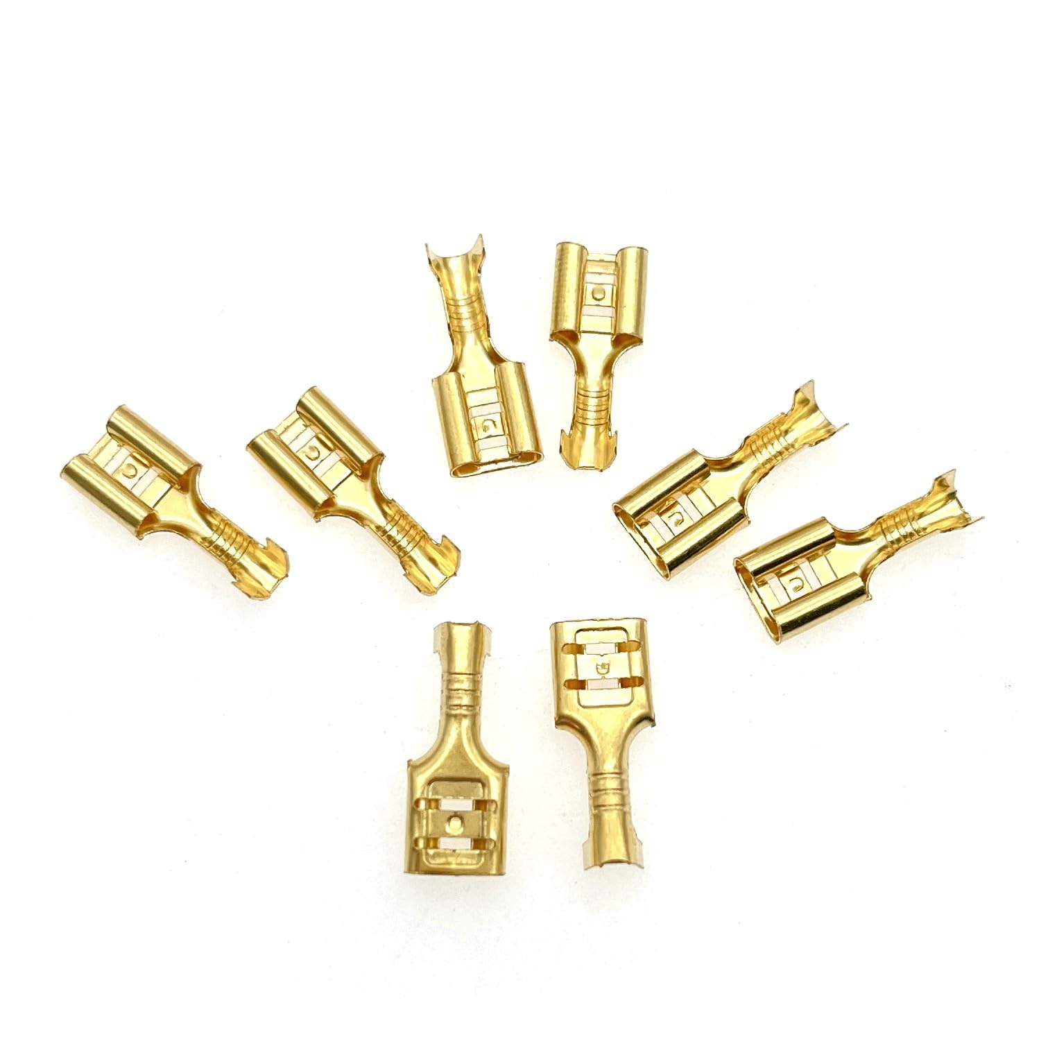 JZK 100 piezas 6,3 mm hembra terminales de engarzado de pala conectores de empalme rápido terminales de pala de engarzado de alambre