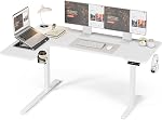 Acrolix L Shaped Standing Desk 51 inch Electric Height Adjustable Desk, Reversible Study Writing Gaming Computer Desks with Splice Board, Sit Stand Table for Home Office, White