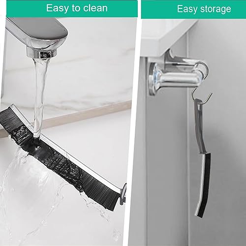 Miniatura 4 de 5 cepillos de limpieza de huecos, cepillo de limpieza de hendiduras de cerdas duras, cepillo limpiador de lechada, cepillo de limpieza de azulejos