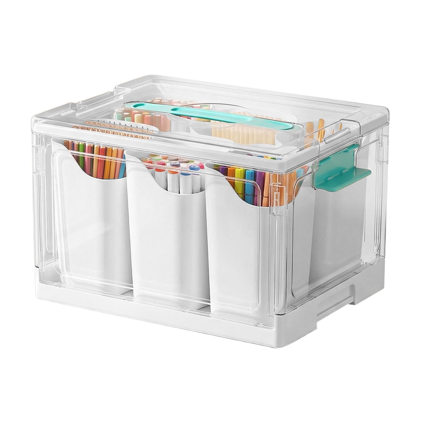 Portaoggetti Per Hobby Creativi Contenitore per Materiale Artistico 23 L | Organizer Per Arte E Creatività per Scuola Casa Camera Da Garage Ufficio Armadio Cucina