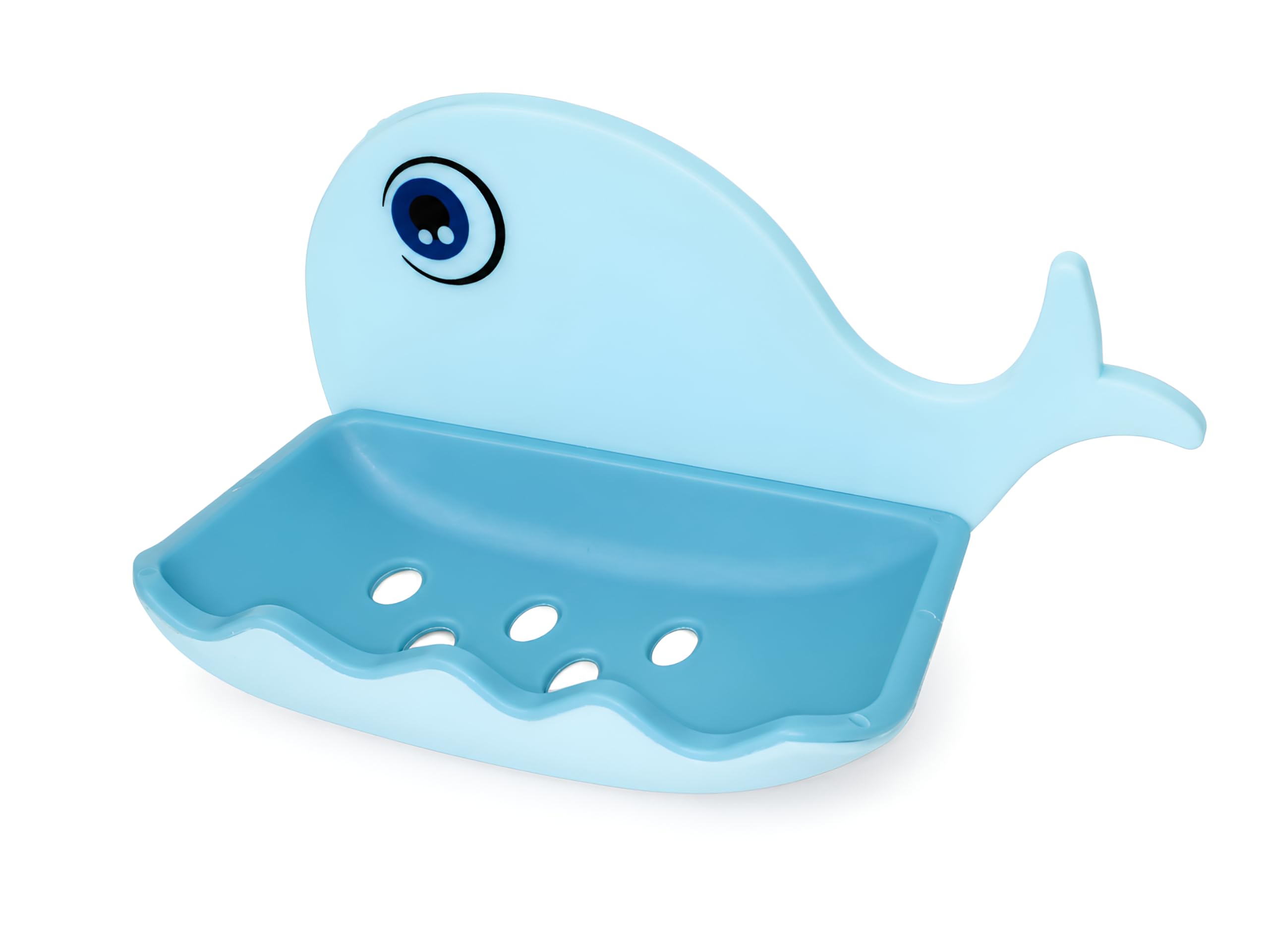 Fish Shape Self Adhesive Soap Holder for Bathroom | Wall Mounted No Drill Soap Dish | Waterproof Drain Tray Soap Stand for Bathroom, Kitchen & Wash Basin (Blue)-image-25