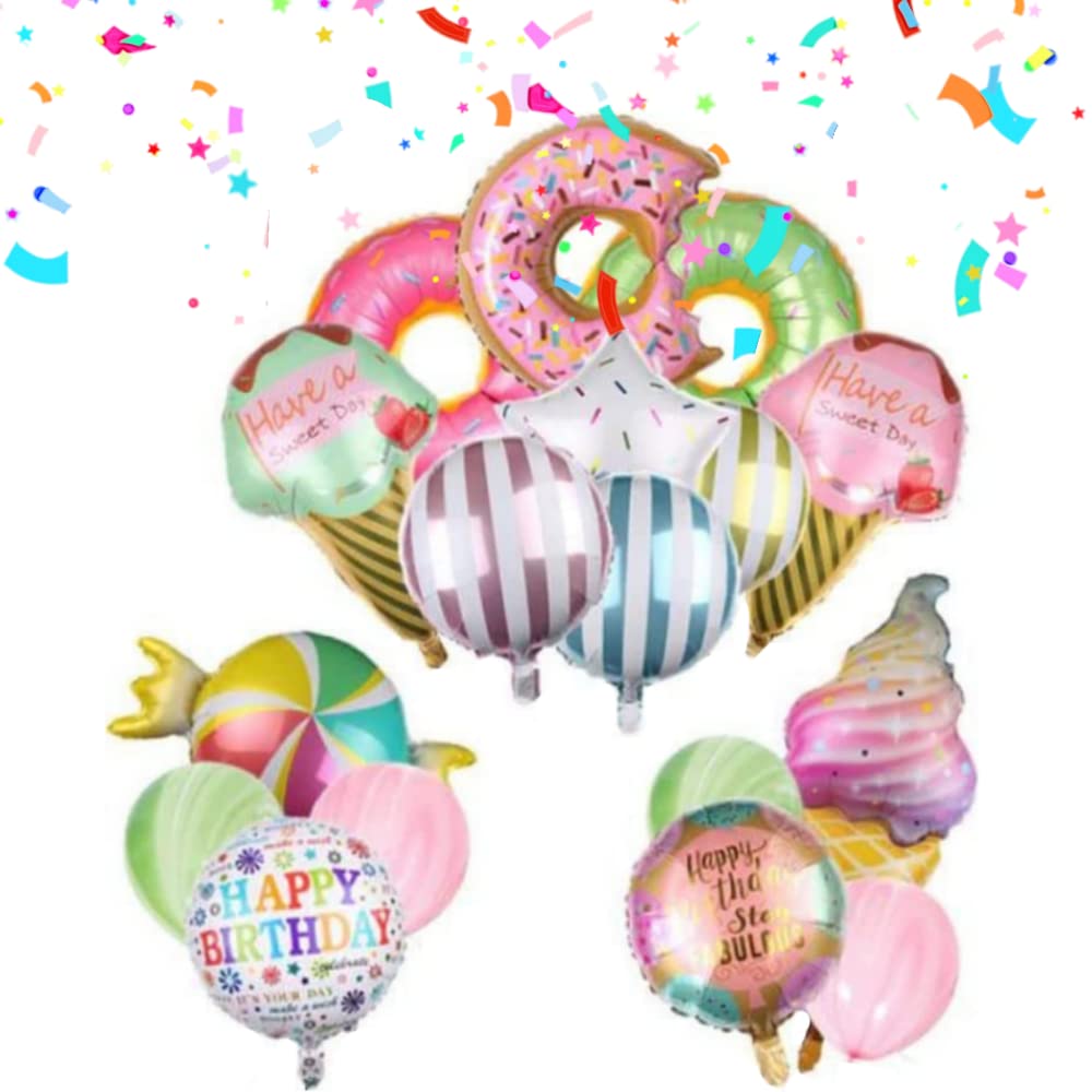 DIWULI Enorme ballonset, nummer 9 cijferballonnen, donut, Happy DIWULI Enorme ballonset, nummer 9 cijferballonnen, donut, Happy