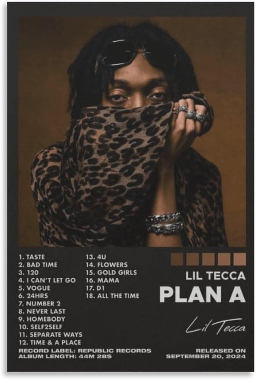 Plan A by Lil Tecca Posters & Prints on Canvas Wall Art Poster for Room Decor Unframe:24x36inch(60x90cm)