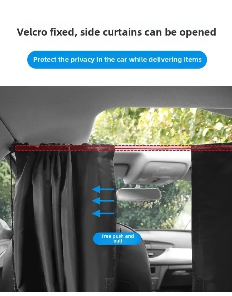 Parasol Coche Lateral Ventana Lateral Cortina Parasol Especial para Asientos Traseros De Autobús Y Furgonetas Divisor para Asientos Delanteros Y Traseros Cortina Divisora(D)
