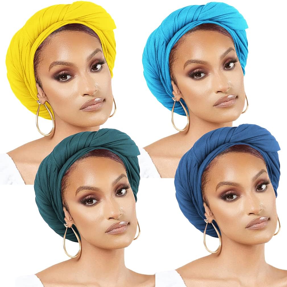 Head Wraps for Black Women Stretch Headwraps Large Hair Wraps Hijab Scarves for Muslim Head Scarf Turban Headbands - Image 4