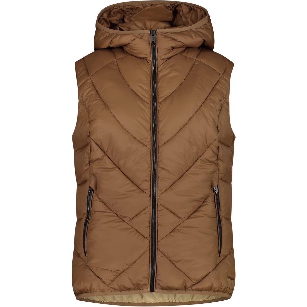 Cmp Damen Camel - Woman Vest Fix Hood, Woman, 48