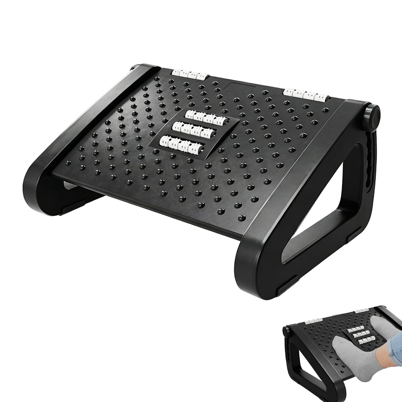 Foot Rest Under Desk Office Foot Stool Adjustable Height/Angle Footrest