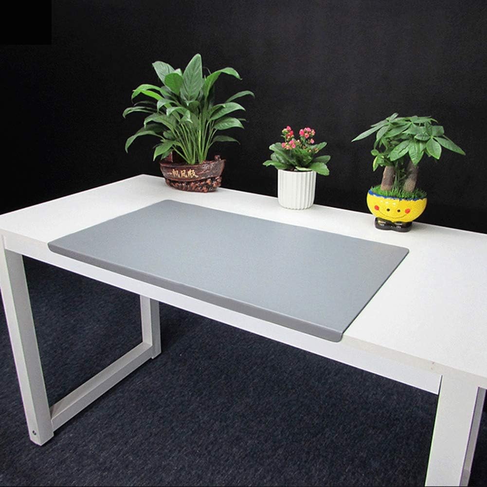 Premium Leather Desk pad with Edge Protector, Waterproof Scratch-Resistance Mousepad for Computers Laptop Accessories, Office Large Writing Mat-70X40cm-Grey