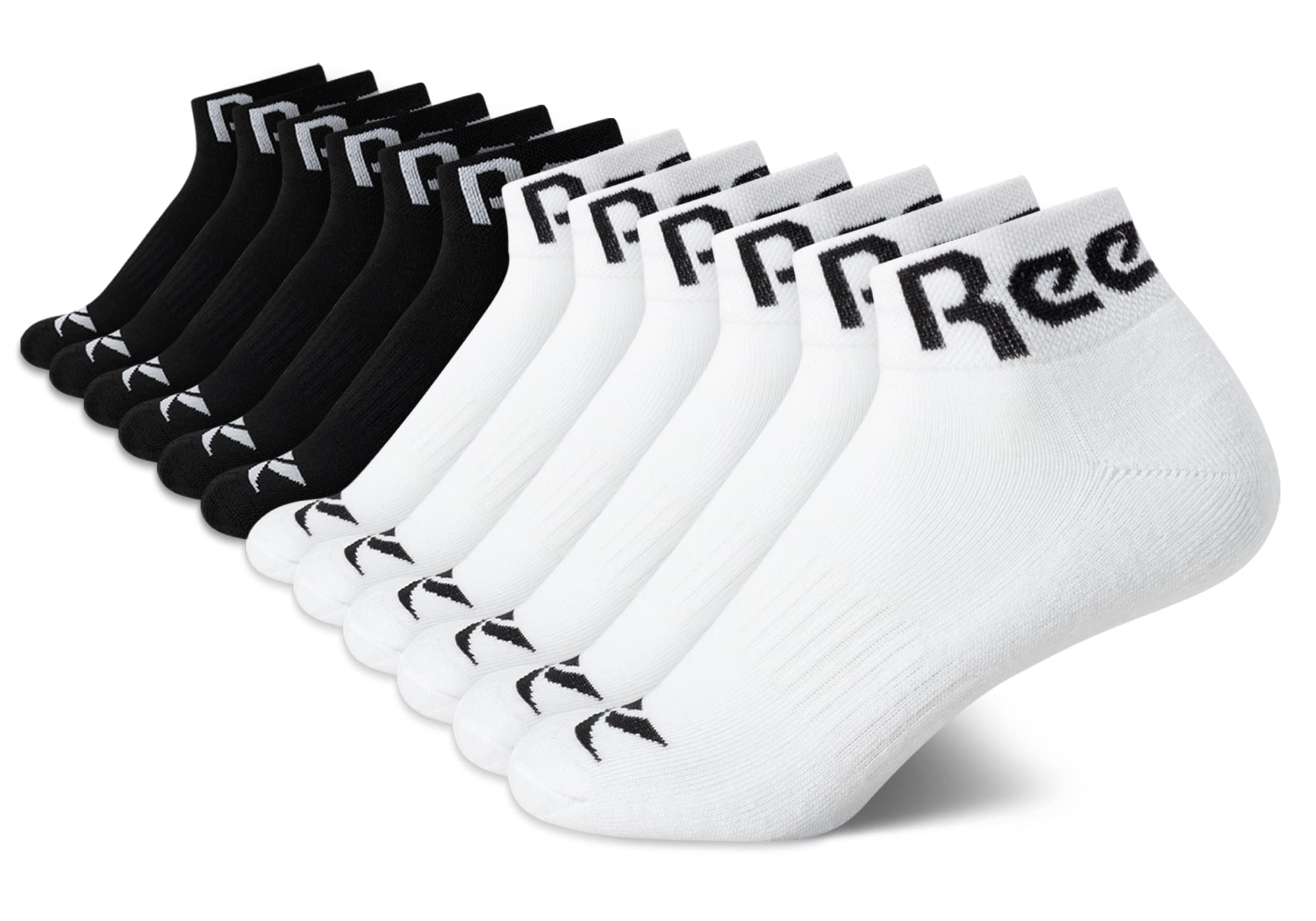 ReebokWomens Quarter Socks - 12 Pack Performance Arch Support Ankle Socks - Cushioned Athletic Socks for Women (Size: 4-10)