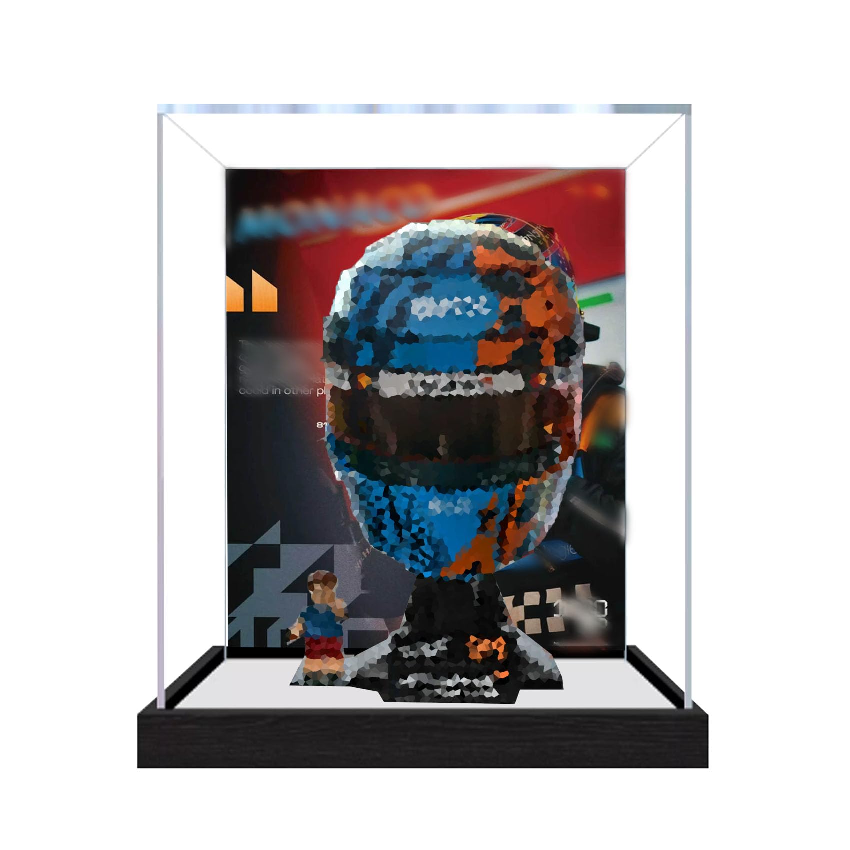 Dustproof acrylic Display Case for Le-go 43017 Helmets Model-display box only (StyleC Background 3mm)