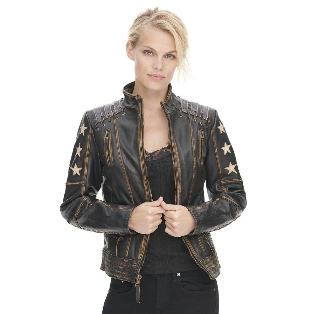 black rivet womens leather jacket