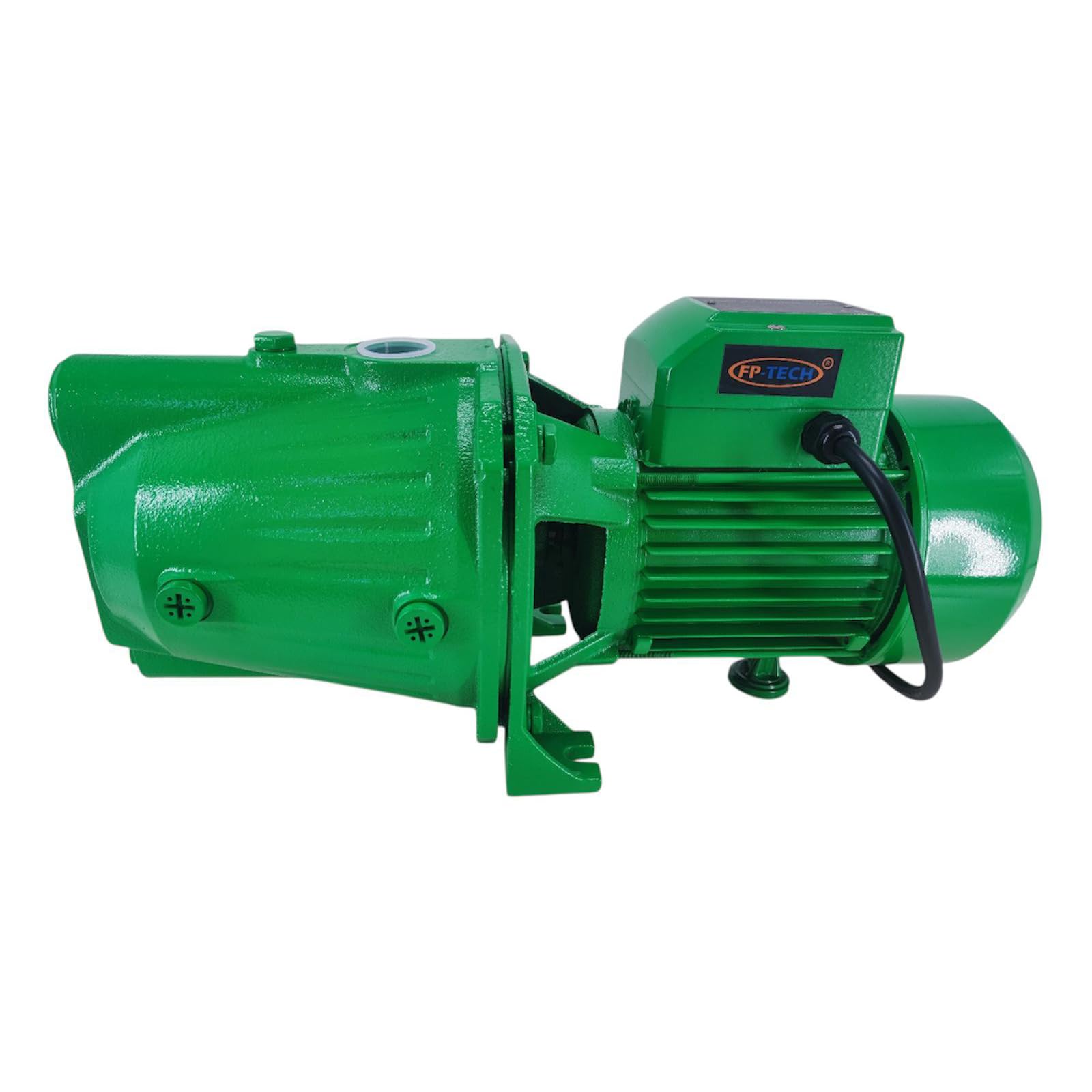 FP-TECH FP-JET100A 750W aluminiowa obudowa wirnika mosiężnego wirnika, moc tłoczenia 38 m, moc tłoczenia 38 m, ssanie 7 m, silnik jednofazowy 230 V, cicha i niezawodna
