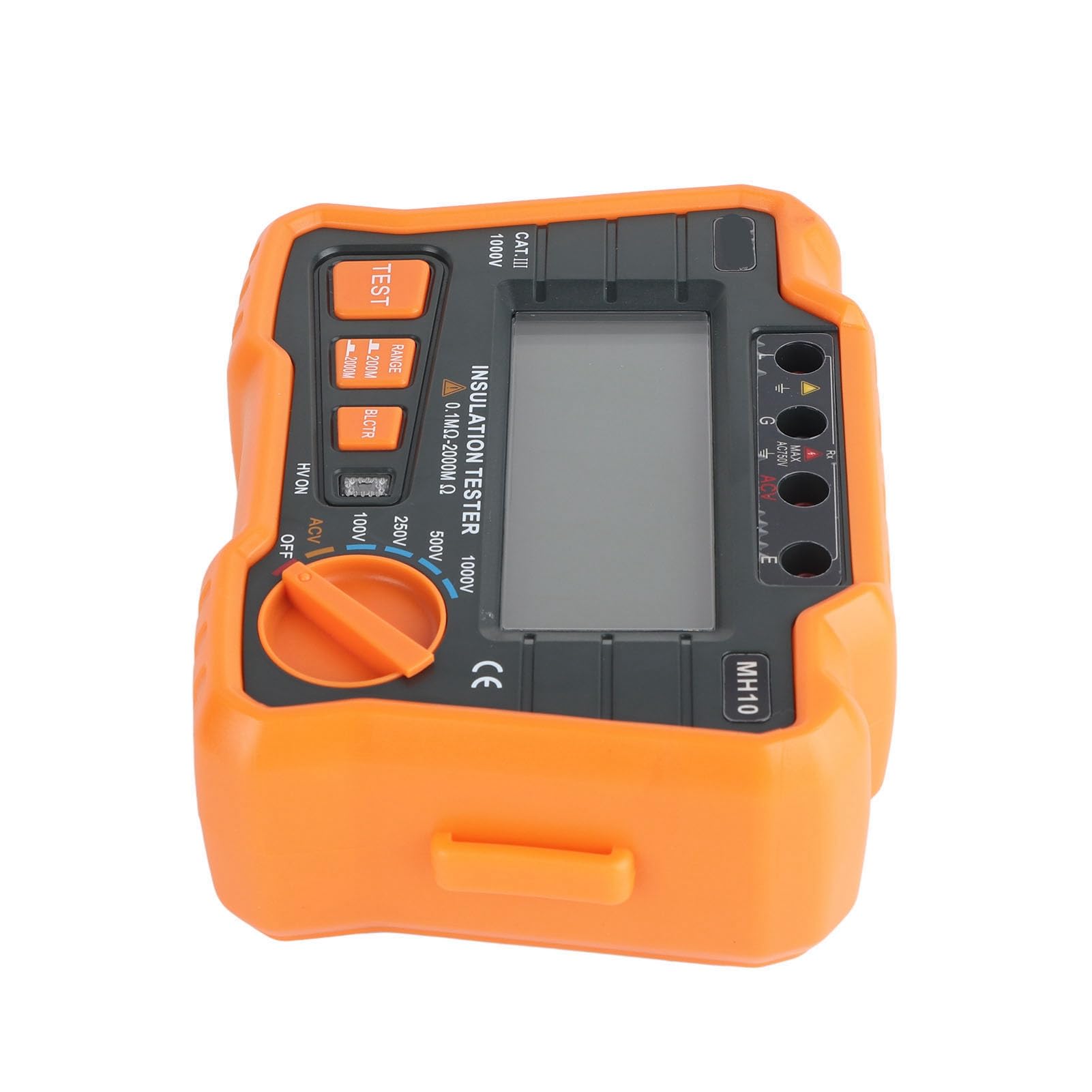 Misuratore digitale Megohm Tester di isolamento Strumento di misurazione della terra elettrica con display LCD a scarica automatica e caduta per test elettrici (Arancia)