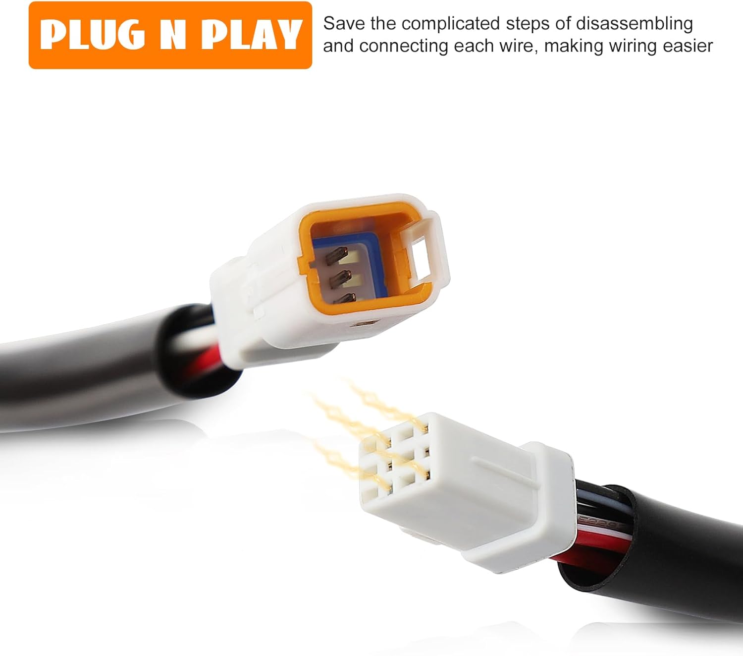 2PCS 1" Handlebar or Frame Mount Dual Throttle Clutch Cable Clamp Brake Line Clips & 12" Throttle by Wire Extension Harness TBW Extended Wires 2016-2025 Harley Touring Softail Ape Hangers